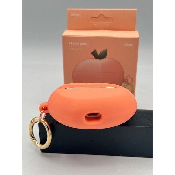 AirPods Pro Case elago® Peach Case 3D Cute Design Case Cover with Keychain NIB - Picture 4 of 7